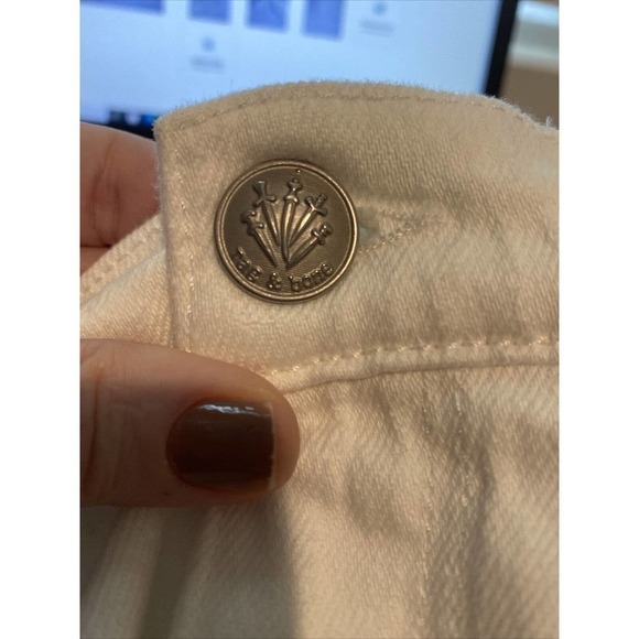 Rag & Bone Harlow Mid Rise Straight Leg Jeans Optic White 30 Ankle Stretch - Picture 9 of 11